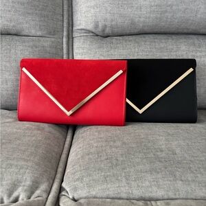 Aldo Red and Black Envelope Clutch